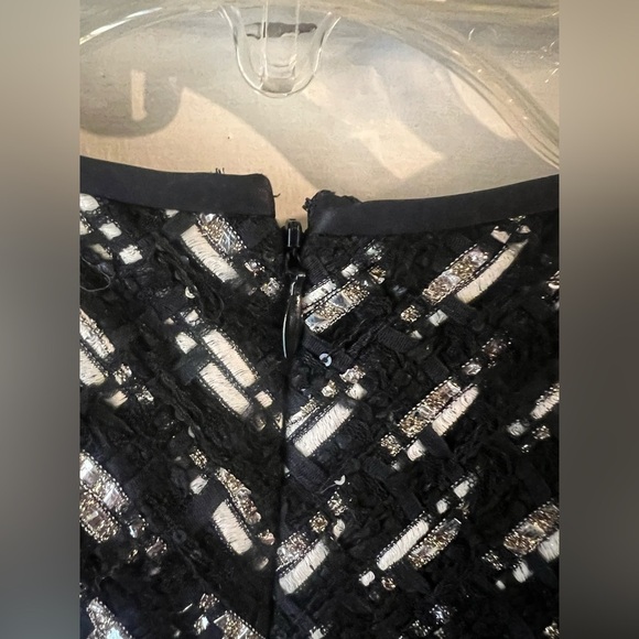 Giambattista Valli Metallic Stripe Tweed Knee-Length Dress 44 - Picture 11 of 15